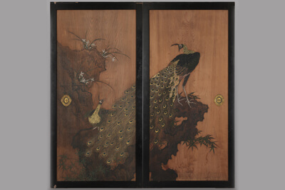 杉戸彩色花鳥図（岡本秋暉筆）｜おだわらデジタルミュージアム