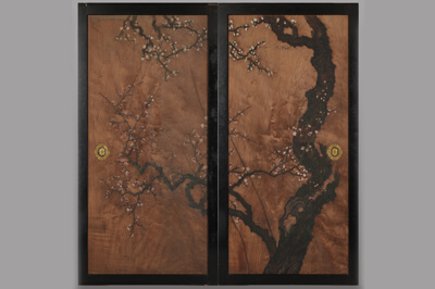 杉戸彩色花鳥図（岡本秋暉筆）｜おだわらデジタルミュージアム